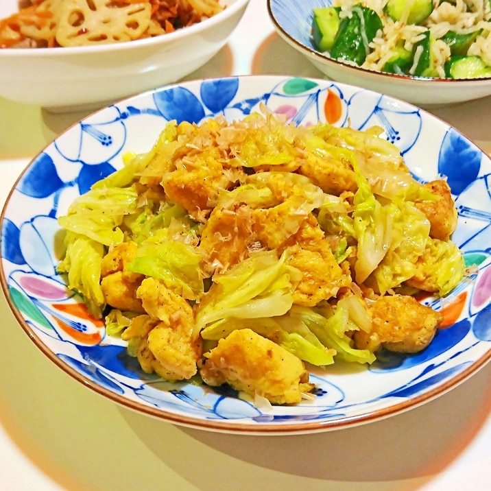 春キャベツとお麩のたまご炒め